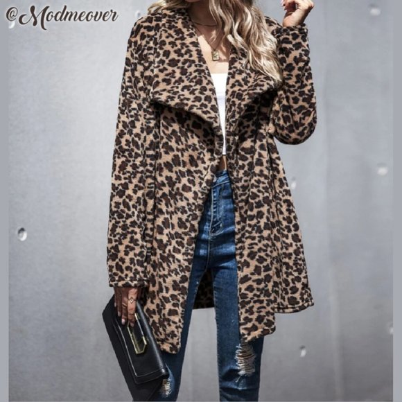 leopard print teddy jacket
